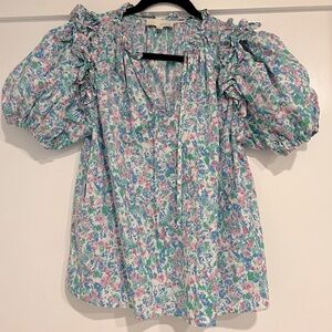 Pinch, Ruffle Puff Sleeve Floral Too, Size Large